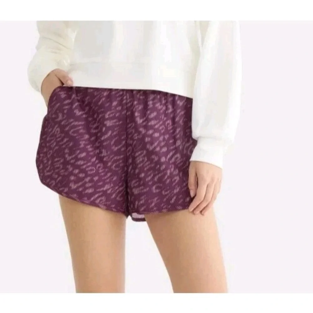 Athletic Works Womens Core Running Shorts Rio Plum Purple Geometric Liner Size M